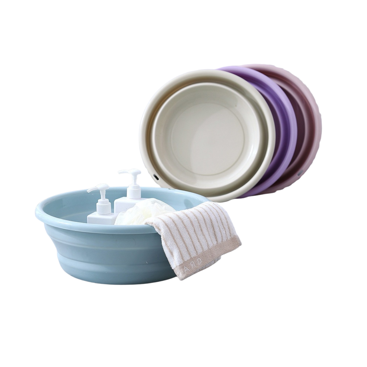 Multipurpose Collapsible Foldable Wash Travel Basin Collapsible Folding Basin Travel Face Washing Bucket
