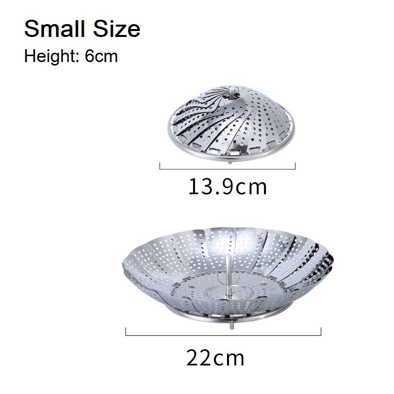C&C Folding Dish Steam Stainless Steel Steaming Plate Multifunction Fruit Plate Folding Lotus Steamer