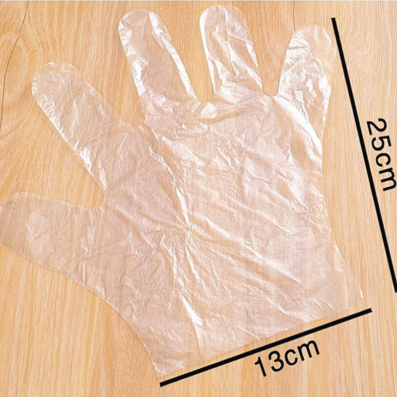 C&C 200pcs Box Disposable Food Plastic Gloves Transparent Glove Sarung Tangan Plastik