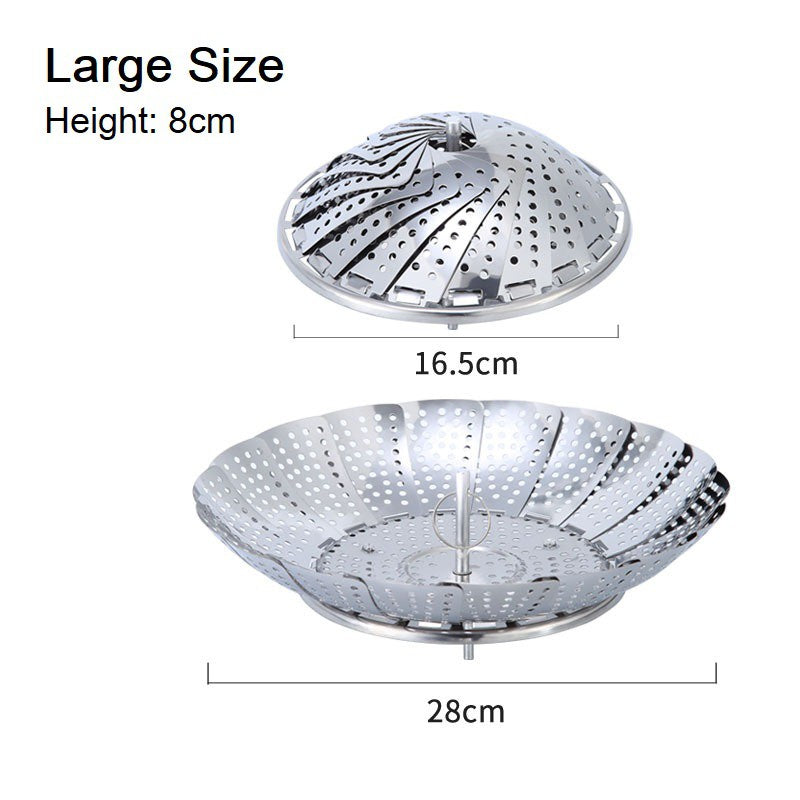C&C Folding Dish Steam Stainless Steel Steaming Plate Multifunction Fruit Plate Folding Lotus Steamer