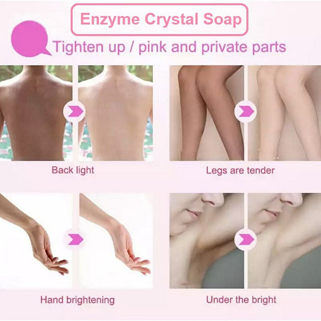 Active Enzyme Crystal Whitening Soap Charming Effective Body Sabun Pencerah Pemutih Badan