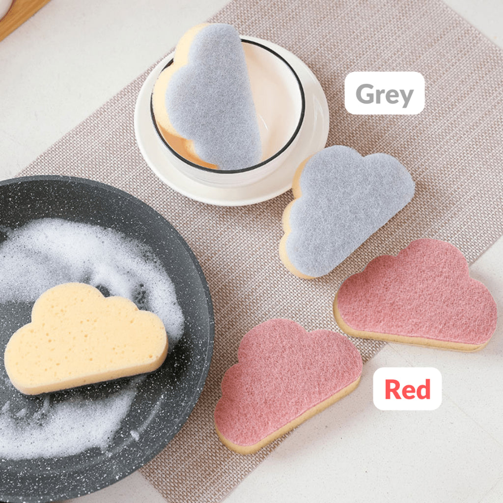 2PC Cute Creative Dishwashing Sponge Cloud Shape Sponge Reusable Household Sponge Span Basuh Cuci Pinggan