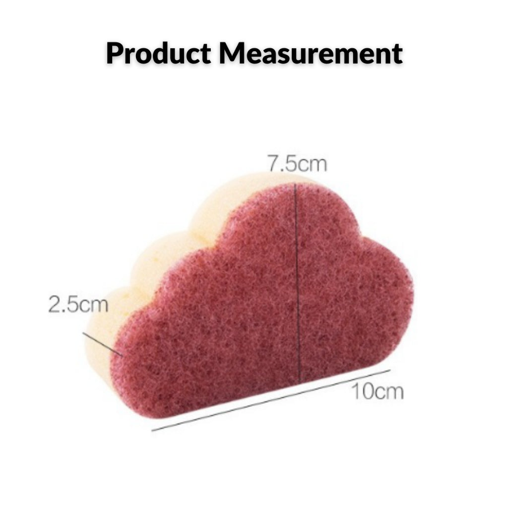 2PC Cute Creative Dishwashing Sponge Cloud Shape Sponge Reusable Household Sponge Span Basuh Cuci Pinggan