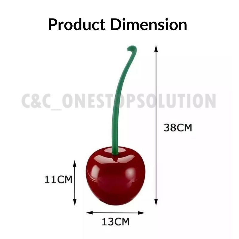 C&C Cherry Shape Lavatory Brush Toilet Brush & Holder Set Cute Toilet Cleaning Set Toilet Bowl Brush