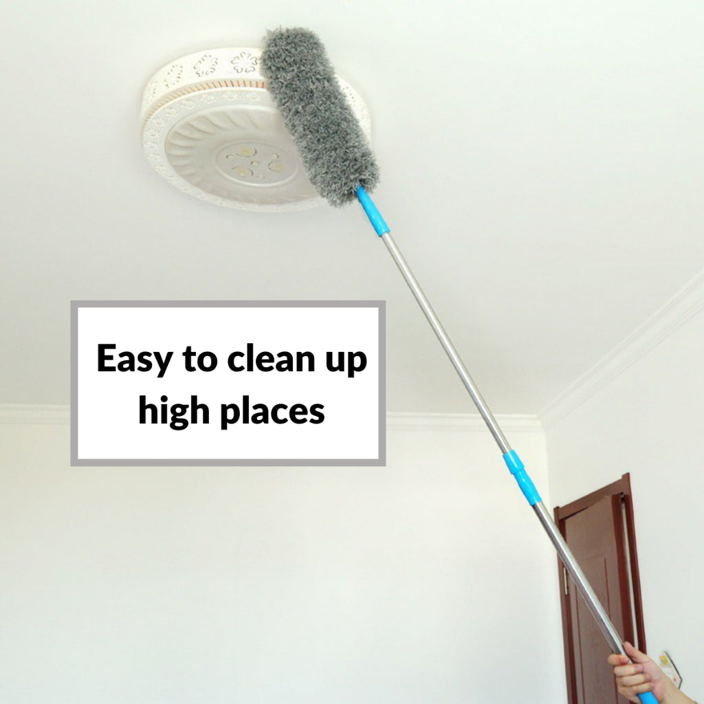 Curved Long-handle Duster Retractable Microfiber Cleaning Brush Flexible Washable Dust Cleaner pembersih habuk