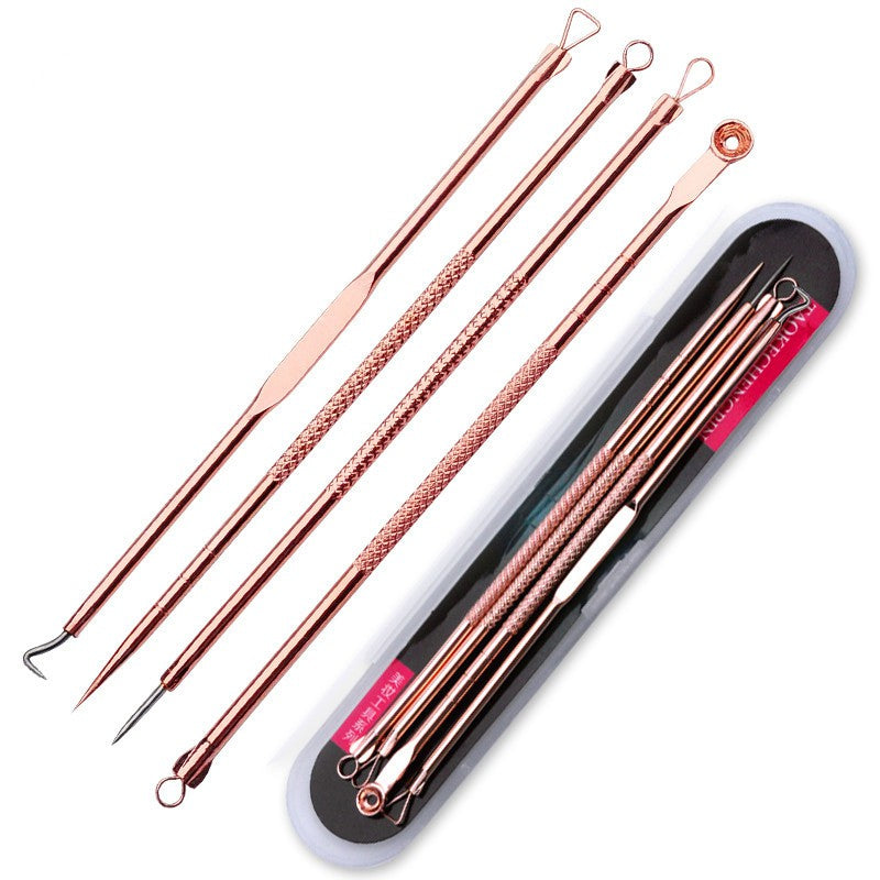 4PCS Pimple Tool Kit Acne Blackhead Removal Needle Stainless Steel Pimple Spot Cleanser Extractor Face Clean Tool