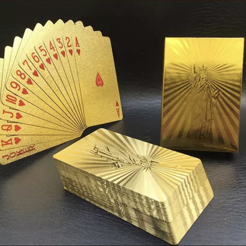 Premium Gold Waterproof Plastic Foil Luxury Poker Card Playing Cards Classic Magic Tricks Tool Deck kad poker