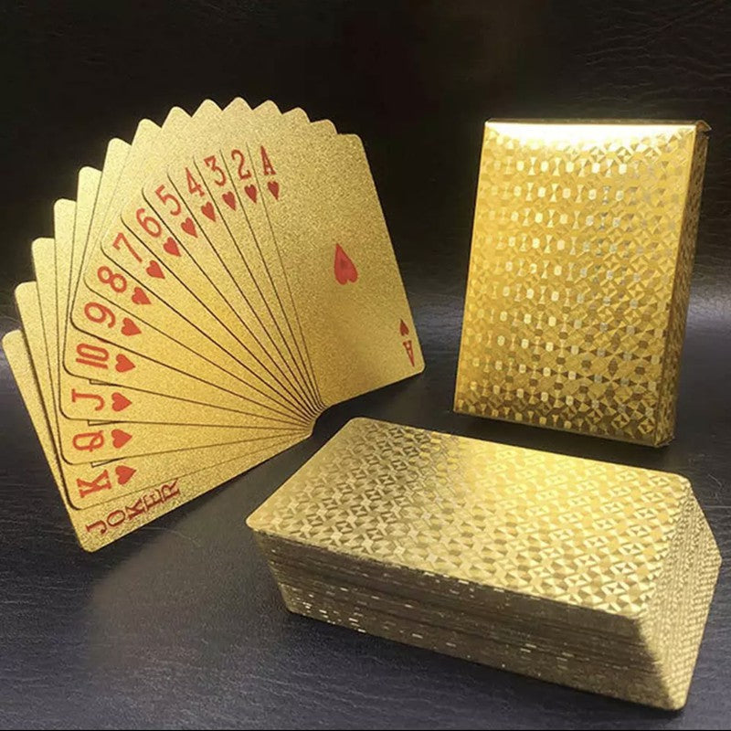 Premium Gold Waterproof Plastic Foil Luxury Poker Card Playing Cards Classic Magic Tricks Tool Deck kad poker