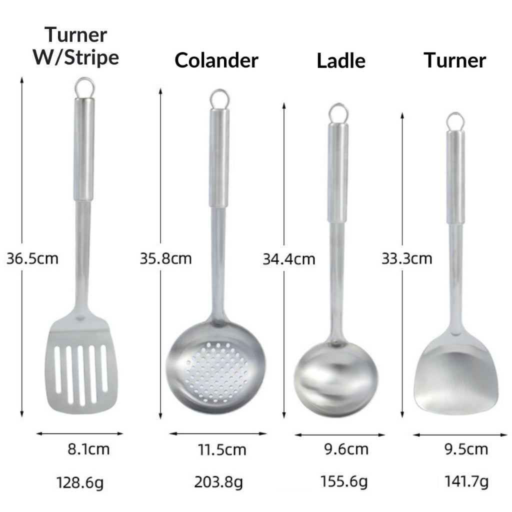 C&C Kitchenware Stainless Steel Utensil Spatula Set Household Stainless Steel Spatula