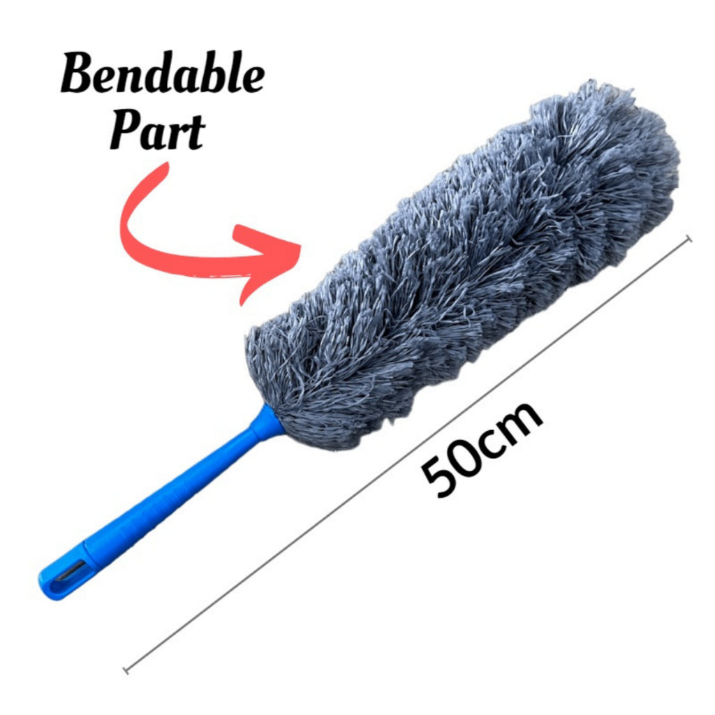 Curved Long-handle Duster Retractable Microfiber Cleaning Brush Flexible Washable Dust Cleaner pembersih habuk