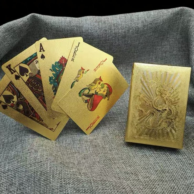 Premium Gold Waterproof Plastic Foil Luxury Poker Card Playing Cards Classic Magic Tricks Tool Deck kad poker
