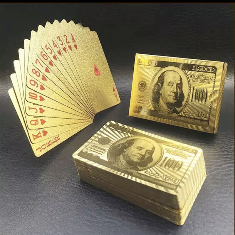 Premium Gold Waterproof Plastic Foil Luxury Poker Card Playing Cards Classic Magic Tricks Tool Deck kad poker