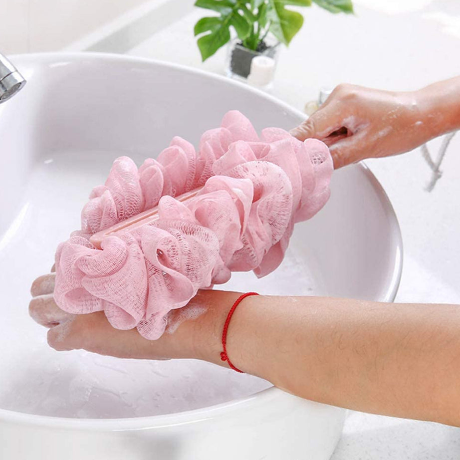 C&C Long Handle Bath Shower Brush Back Scrubber Body Brush Massage Sponge Berus Mandi