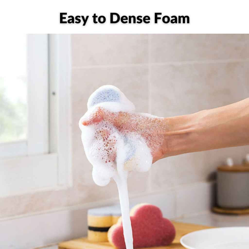 2PC Cute Creative Dishwashing Sponge Cloud Shape Sponge Reusable Household Sponge Span Basuh Cuci Pinggan