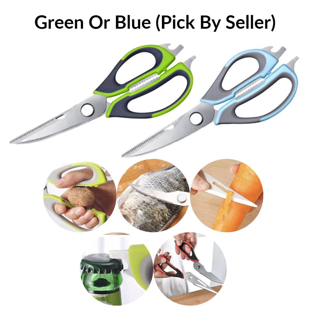 C&C Multifunction Kitchen Scissors with Cover Kitchen Shears Gunting Dapur Heavy Duty Ikan Tulang Bone