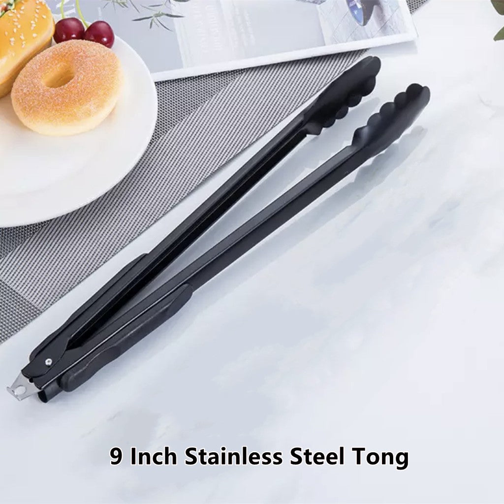 Stainless Steel Tong Food Clip BBQ Tongs Tweezer Penyepit Makanan Cooking Tongs Utensil Bar Grill Steak