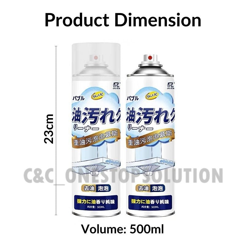 C&C 500ml Kitchen Magic Degreaser Cleaner Spray Kitchen Oil Stain Cleaner Pencuci Buih Dapur