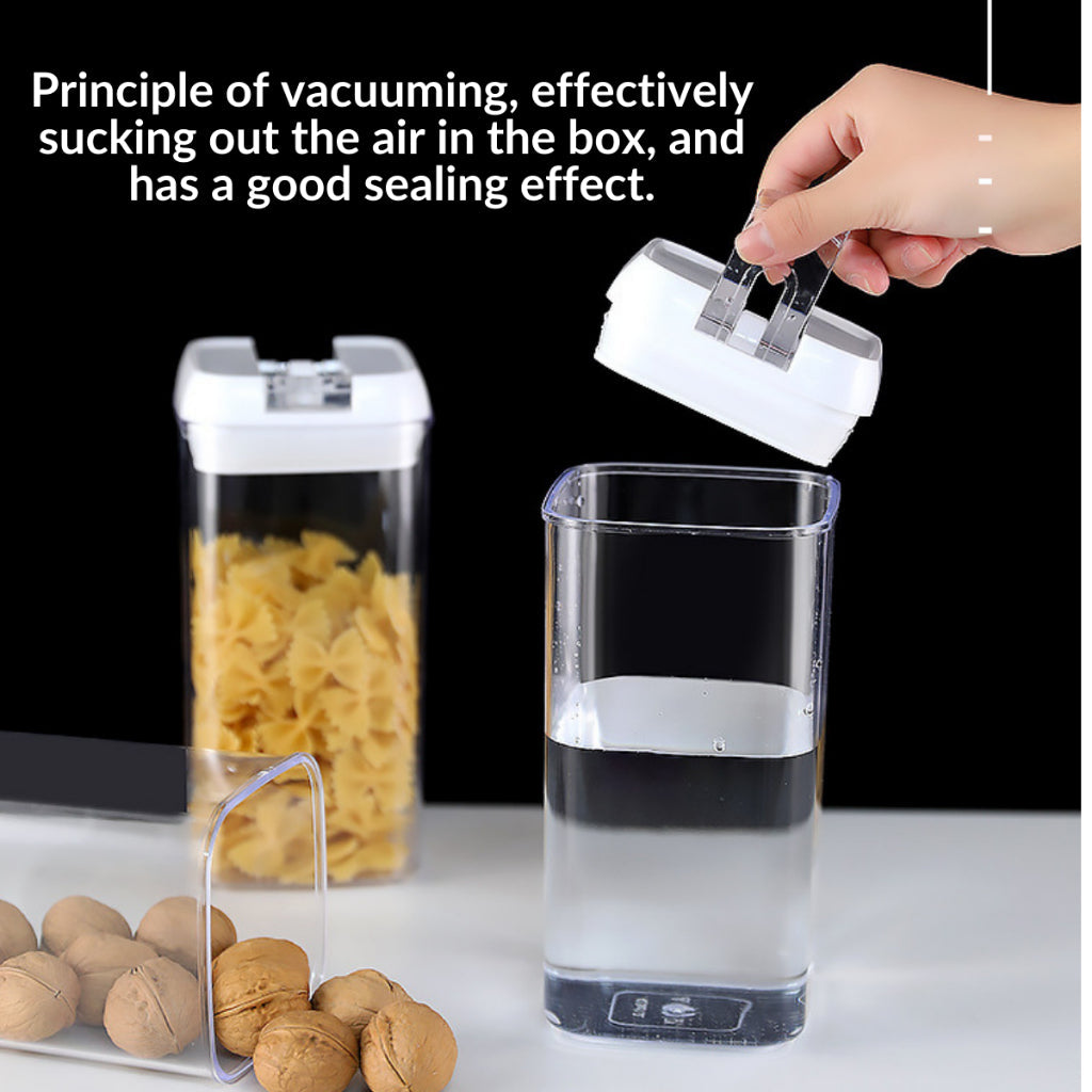 5pcs/set Stackable Airtight Twist Lock Transparent Food Storage Container Food Sealed Box Vacuum Sealed Kedap Udara