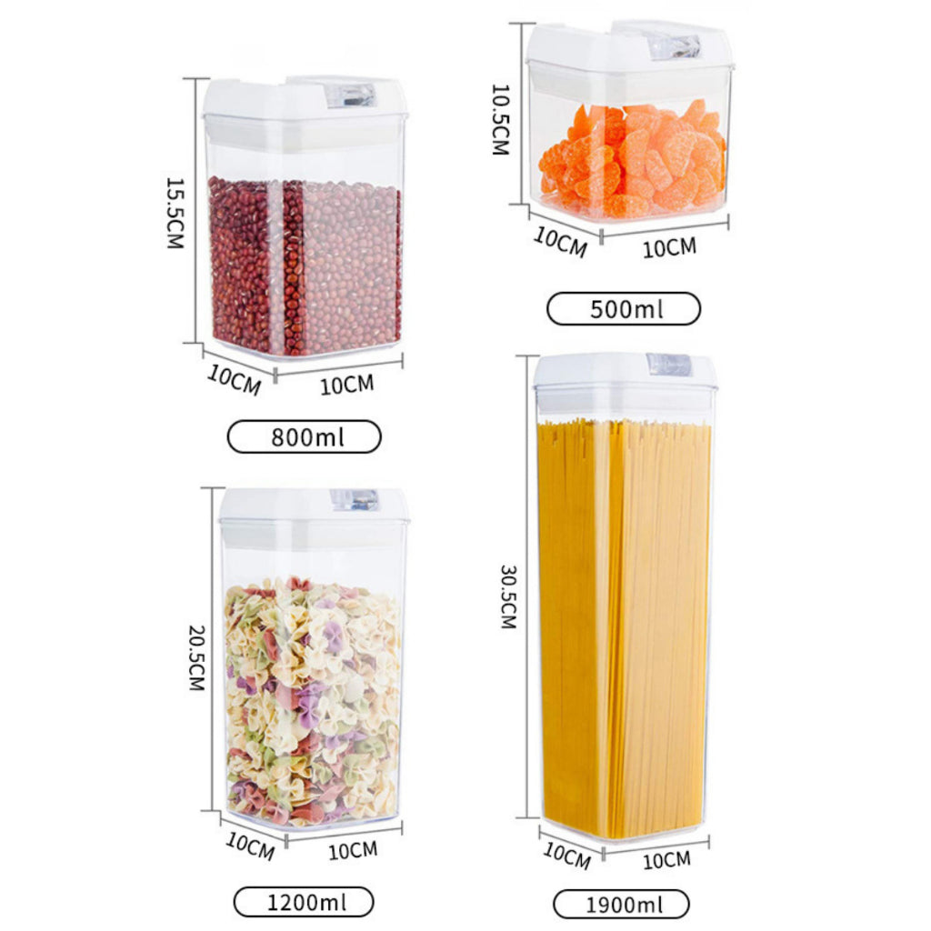 5pcs/set Stackable Airtight Twist Lock Transparent Food Storage Container Food Sealed Box Vacuum Sealed Kedap Udara