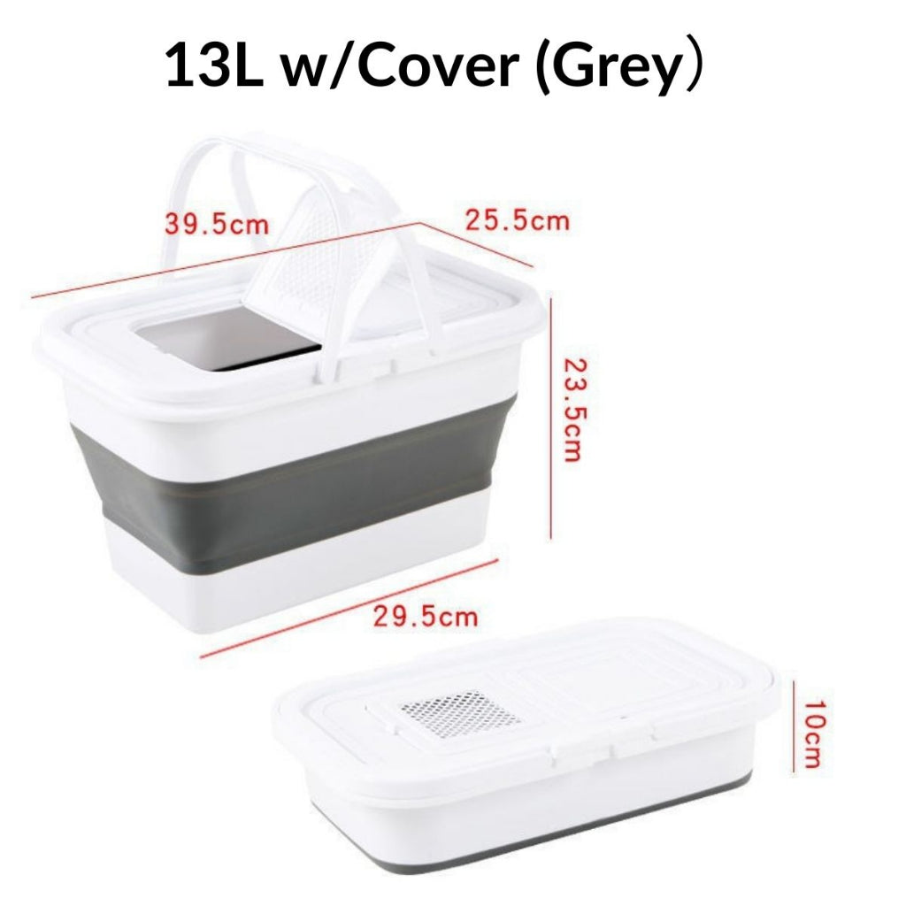 13L Foldable Pail Bucket Baldi Lipat Collapsible Foldable Bucket Tong Air Baldi Outdoor Car Fishing Pail