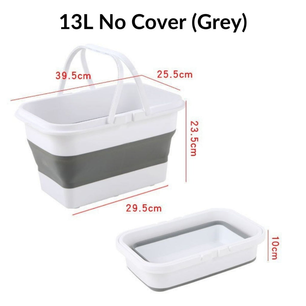 13L Foldable Pail Bucket Baldi Lipat Collapsible Foldable Bucket Tong Air Baldi Outdoor Car Fishing Pail