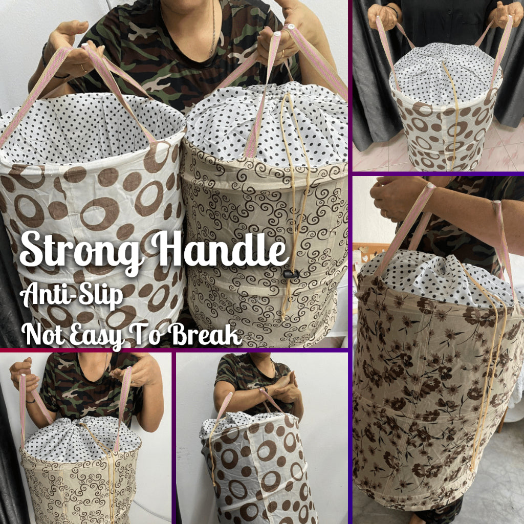 Foldable Laundry Large Basket Cloth Storage Metal Spring Frame Collapsible Washable AutoOpen Basket Foldable Bakul