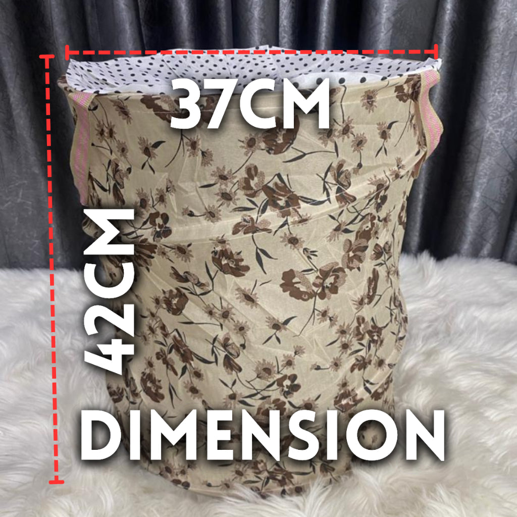 Foldable Laundry Large Basket Cloth Storage Metal Spring Frame Collapsible Washable AutoOpen Basket Foldable Bakul
