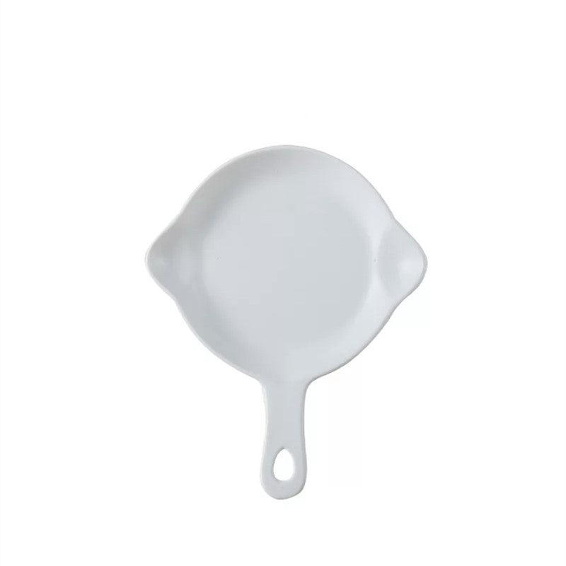 Nordic Style Ceramic Baking Plate With Handle  Square Cheese Baked Rice Pan Handle Cookware Bakeware Plates