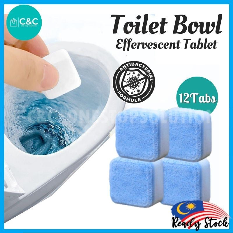 C&C 12Pcs Toilet Bowl Cleaning Tablet Effervescent Toilet Bowl Cleaner Serbuk Pencuci Tandas Ajaib
