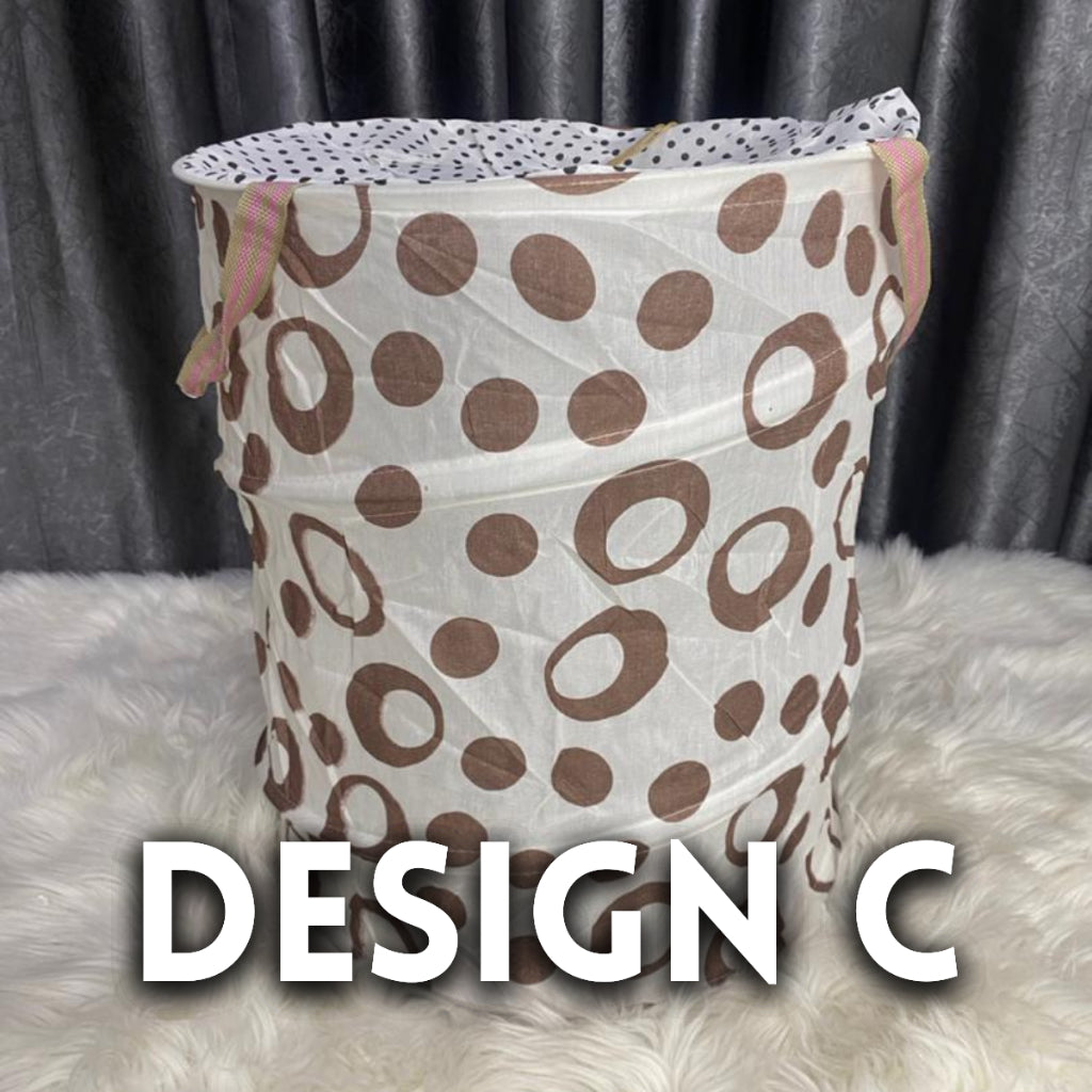 Foldable Laundry Large Basket Cloth Storage Metal Spring Frame Collapsible Washable AutoOpen Basket Foldable Bakul