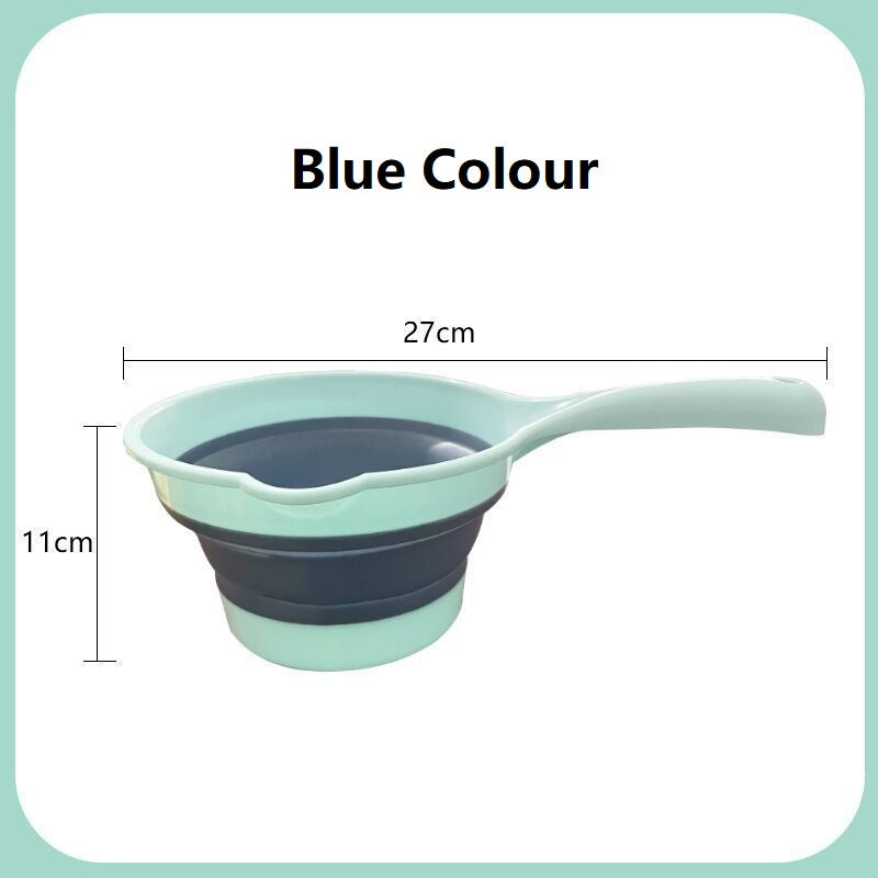 Foldable Silicone Water Spoon Gayung Air Water Ladle Water Dipper Space Saving for Kitchen and Bathroom