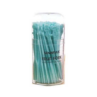 C&C 50pcs Disposable Plastic Fruit Forks Dessert Small Fork Ice Cream Forks Party Garpu Buah Plastik Pakai