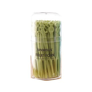 C&C 50pcs Disposable Plastic Fruit Forks Dessert Small Fork Ice Cream Forks Party Garpu Buah Plastik Pakai