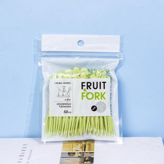 C&C 50pcs Disposable Plastic Fruit Forks Dessert Small Fork Ice Cream Forks Party Garpu Buah Plastik Pakai