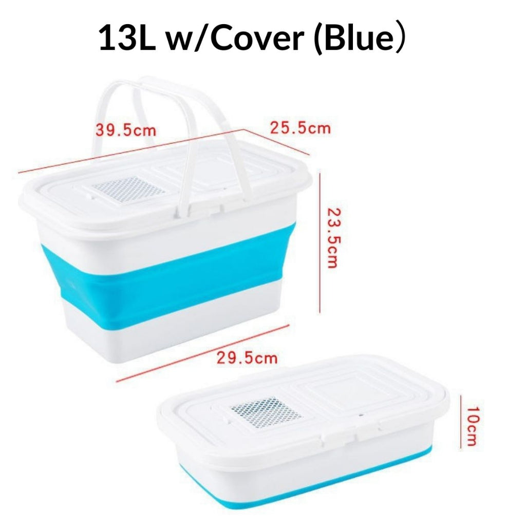 13L Foldable Pail Bucket Baldi Lipat Collapsible Foldable Bucket Tong Air Baldi Outdoor Car Fishing Pail