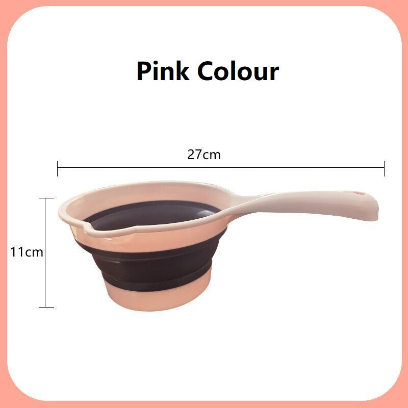 Foldable Silicone Water Spoon Gayung Air Water Ladle Water Dipper Space Saving for Kitchen and Bathroom