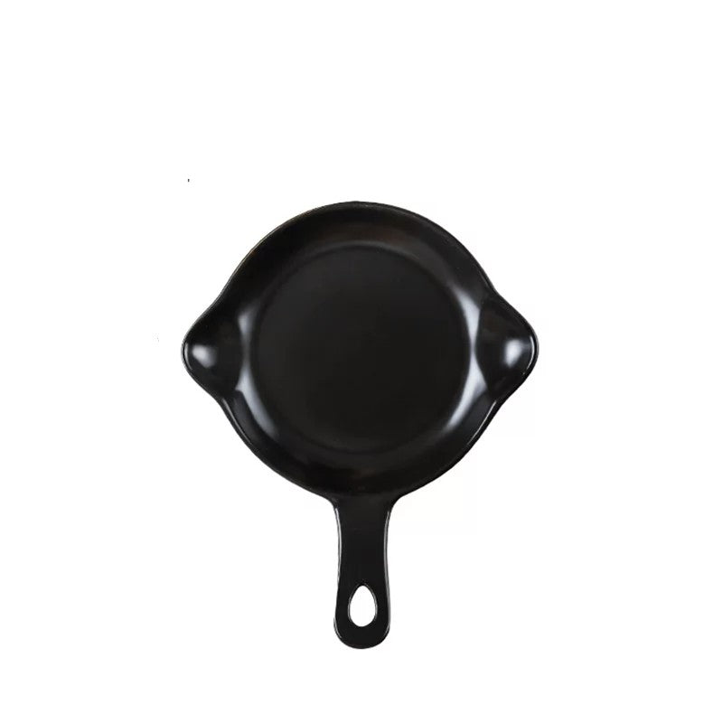 Nordic Style Ceramic Baking Plate With Handle  Square Cheese Baked Rice Pan Handle Cookware Bakeware Plates