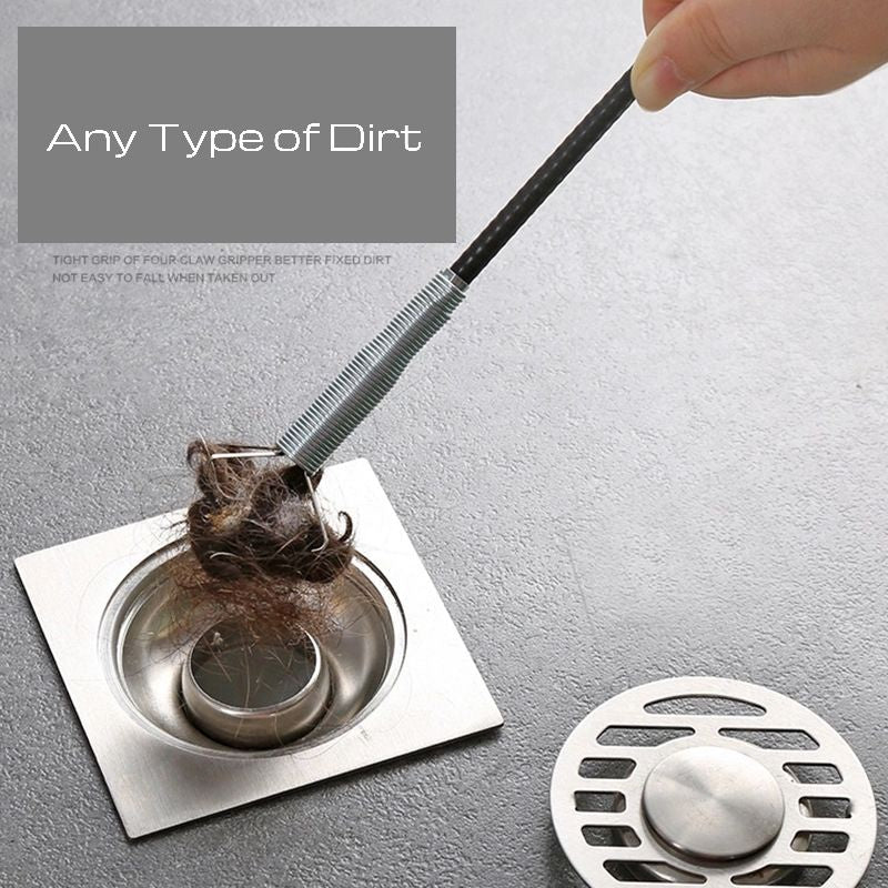 Snake Drain Cleaner Spring Gripper Clog Remover Pipe Pembersih Sinki Singki Tandas Paip Lubang Dapur Tersumbat