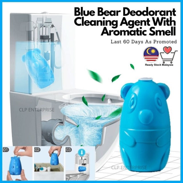 Toilet Flush Toilet Bowl Cleaner Blue Grizzly Bear Cleaner Deodorant Cleaning Agent Aromatic Smell 150g