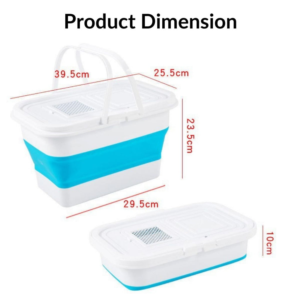 13L Foldable Pail Bucket Baldi Lipat Collapsible Foldable Bucket Tong Air Baldi Outdoor Car Fishing Pail