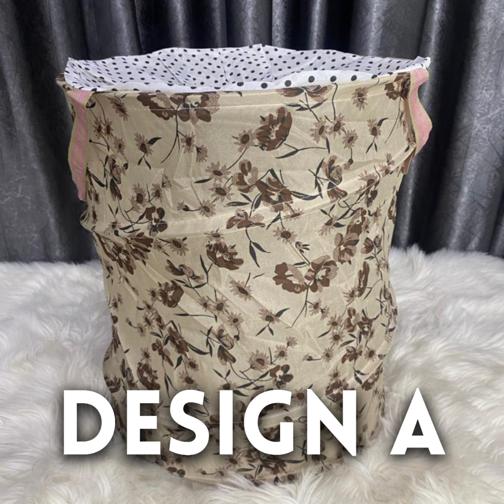 Foldable Laundry Large Basket Cloth Storage Metal Spring Frame Collapsible Washable AutoOpen Basket Foldable Bakul
