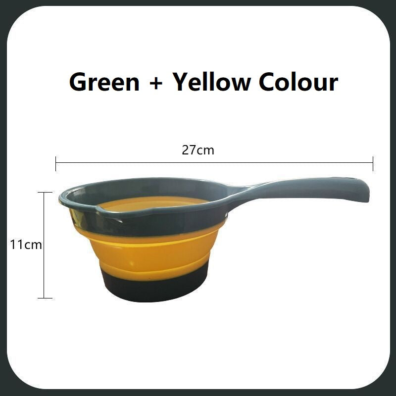 Foldable Silicone Water Spoon Gayung Air Water Ladle Water Dipper Space Saving for Kitchen and Bathroom