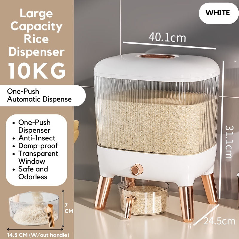 C&C 10kg Rice Dispenser Airtight Automatic Rice Dispenser Rice Storage Box Rice Box Bekas Beras 10kg Bekas Telur