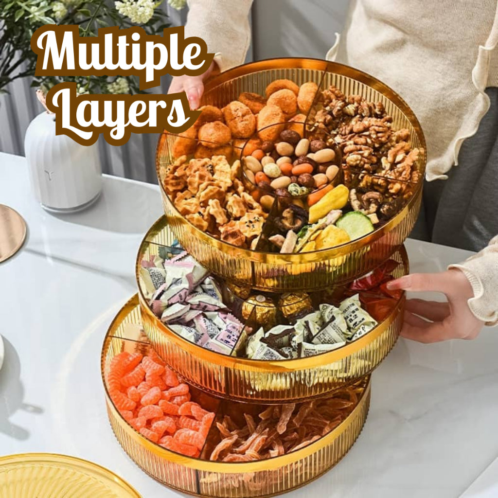 C&C Dried Fruit Candy Biscuit Storage Box Candy Tray Snack Tray Bekas Pusing Biskut Gula Raya Bekas Kuih Raya