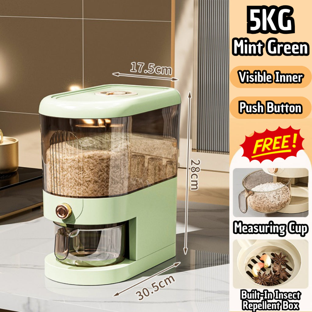 C&C 10kg Rice Dispenser Airtight Automatic Rice Dispenser Rice Storage Box Rice Box Bekas Beras 10kg Bekas Telur