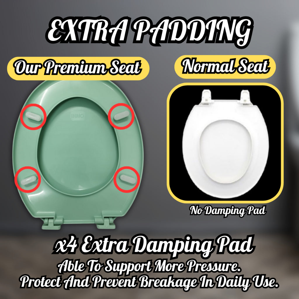 C&C Heavy Duty O Shape Toilet Seat Cover Adjustable Hinge Free Screw Nut Penutup Mangkuk Duduk Tandas