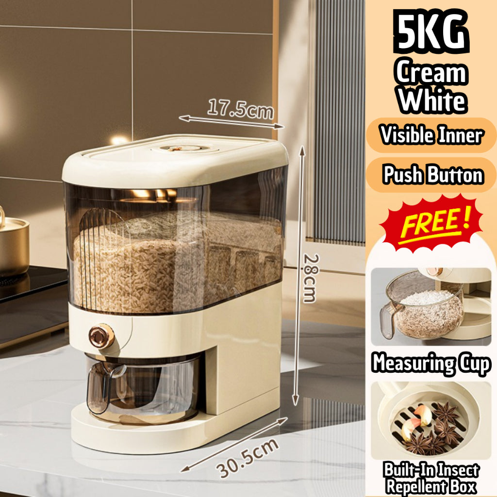 C&C 10kg Rice Dispenser Airtight Automatic Rice Dispenser Rice Storage Box Rice Box Bekas Beras 10kg Bekas Telur