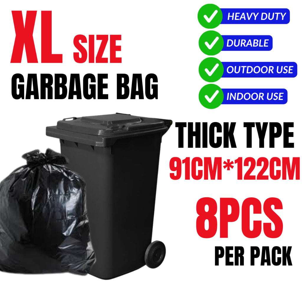 Extra Thick Garbage Bag Trash Bag Rubbish Bag Plastic Bag S/M/L/XL Beg Sampah Tebal Beg Plastik