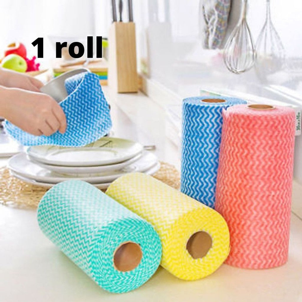 50 pcs Multipurpose Reusable Washable Disposable Kitchen Towel Non-Woven Kitchen Rag Roll Dish Cloth