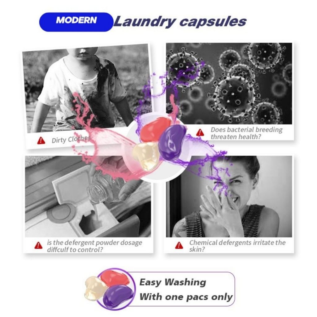 5 in 1 Sabun Basuh Baju Wangi Laundry Detergent Capsule Laundry Beads Pod Perfume Scent Washing Cleaner